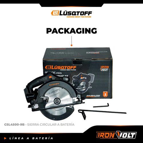 Sierra Circular Inalámbrica Brushless Profesional Black Series 20v 185mm Lusqtoff Frecuencia 50hz Csl4500-9b Negro - Imagen 7