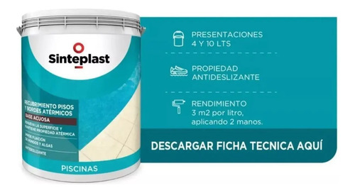 Recubrimiento Pintura Pisos Bordes Atérmicos Piscinas 10lts - Imagen 3