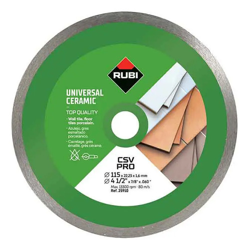 Disco Diamantado Csv Pro 115mm Corte Seco Rubi 25910