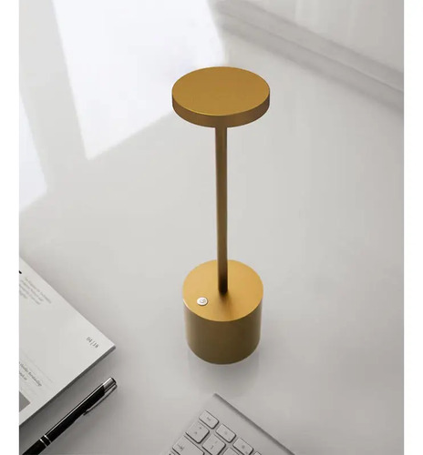 Portátil De Mesa Led Inalámbrica Usb Dorado - Imagen 3