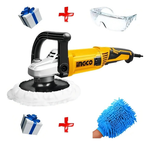 Pulidora Industrial 1400w Ingco Ap14008 Naranja Claro - Imagen 3