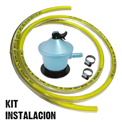 Valvula Para Garrafa 13 Kgs Gold + 2m Manguera + Abrazaderas - Imagen 2