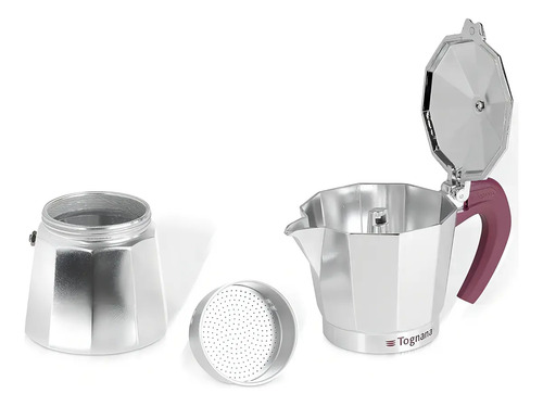 Cafetera Italiana 3 Tazas Tognana Con 3 Años De Color Gris - Imagen 2