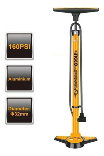 Inflador De Mano Ingco Pro Aluminio 160 Psi Mpp3201