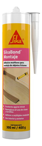 Adhesivo Multiuso Sikabond Montaje Sika