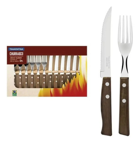 Juego De Cubiertos Para Asado Churrasco 12 Piezas Tramontina - Imagen 2