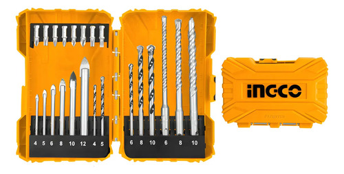 Set 22 Mechas Vidrio Concreto Sds Plus Y Puntas Ingco
