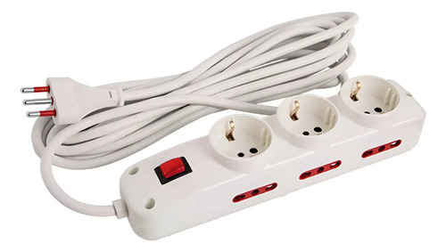 Alargue Zapatilla 3 Schuko + 6 Modular 3 Mts Conatel Kirkor