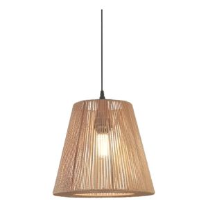 Lámpara Colgante Cónico Campana Hilos Marrón O38cm Ix9184