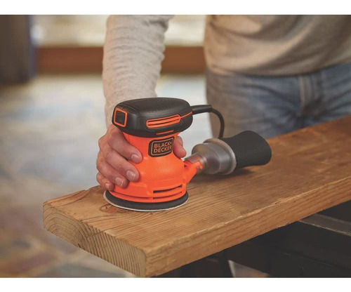 Lijadora Roto Orbital Black + Decker + Set De 10 Lijas 125mm - Imagen 5