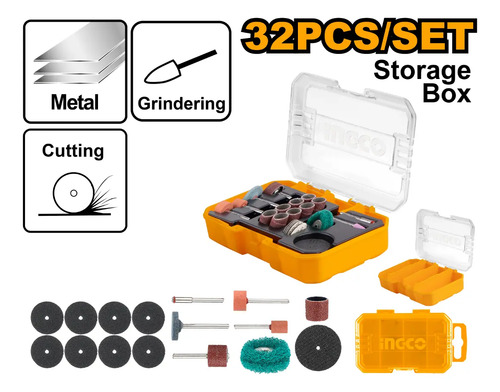 Set X 32 Accesorios Mini Torno Ingco Akmg5031 - Imagen 2