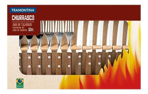 Juego De Cubiertos Para Asado Churrasco 12 Piezas Tramontina