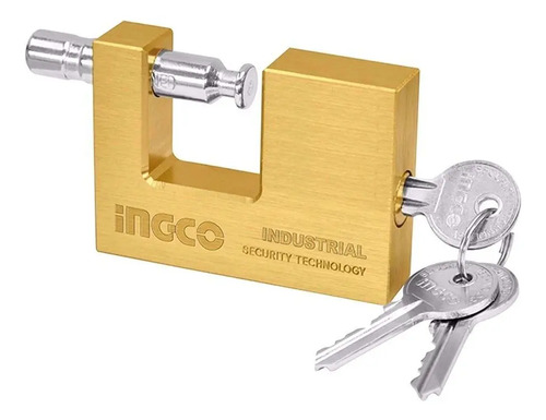 Candado Seguridad 70 Mm Rectangular Ingco Dbbpl0702 Bronce