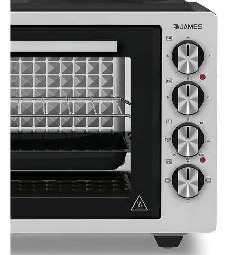 Horno Eléctrico De Mesa James Hji 39 Hp Con Discos 39 Litros Color Gris - Imagen 4