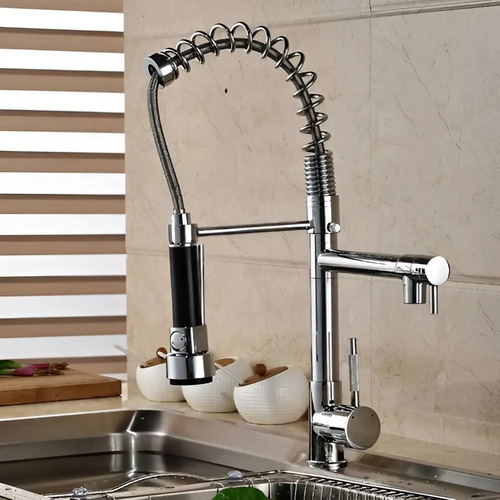 Monocomando Cocina Cheff Con Extensible 2 Canillas 5 Garanti