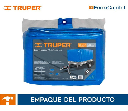 Lona Multiuso Truper Lt-34z Impermeable De 3m X 4m Color Azu - Imagen 6