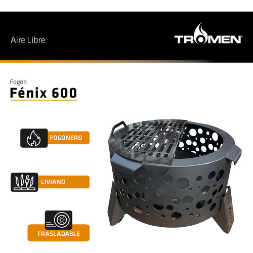 Fogon Tromen Fénix 600 Fogonero Portatil Brasero Kirkor - Imagen 4