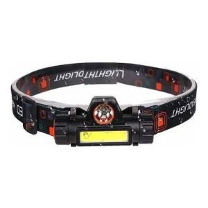 Linterna Táctica Led Vincha Recargable 2000 Lm Alcance 150m Usb Blanco Negro