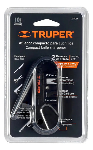 Afilador De Cuchillos Cuerpo Abs De Bolsillo Truper Afi-cum Negro - Imagen 3
