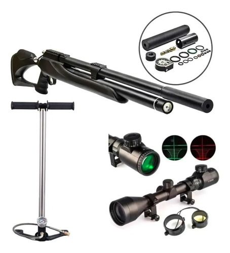 Combo Chumbera Pcp M25 Calibre 5,5mm + Inflador + Mira