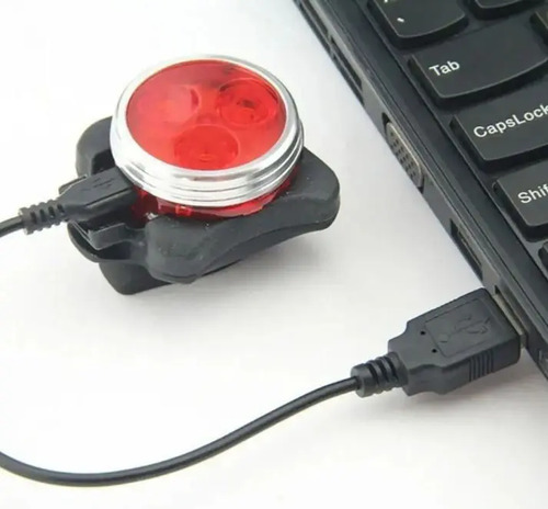2 Luces De Bicicleta Delantera Trasera 3 Leds Usb Recargable - Imagen 6