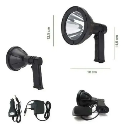 Foco Faro Led 10w Recargable Tipo Mulita Caza Pesca Kirkor - Imagen 4