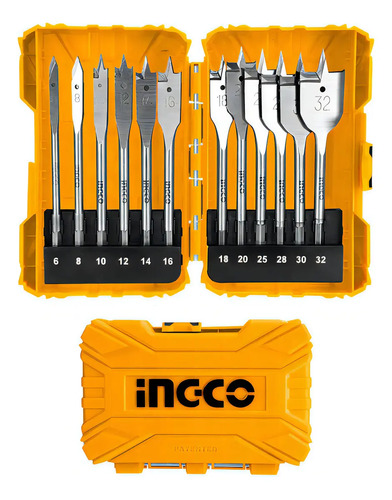 Set De Brocas Planas Para Madera Industrial 12 Piezas 6-32mm