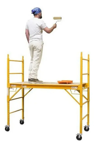 Andamio Multifucion 450kg Amarillo Con Ruedas Freno Ingco - Imagen 2