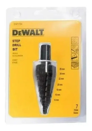 Mecha Escalonada 14 A 25mm 7 Medidas Dewalt Dw1794 Kirkor