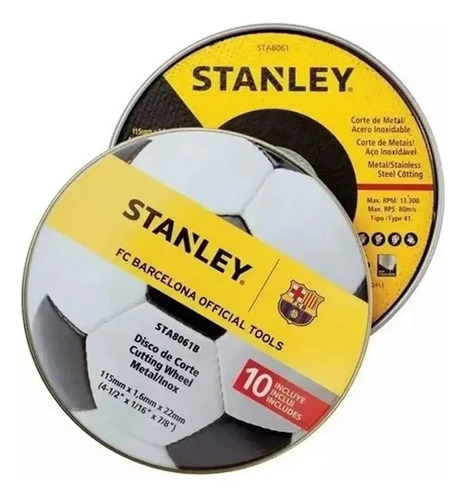 Pack X 10 Discos Stanley Para Metal 115x1.0 Sta8061b