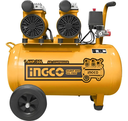 Compresor De Aire Libre De Aceite 50lt 2x08hp Ingco