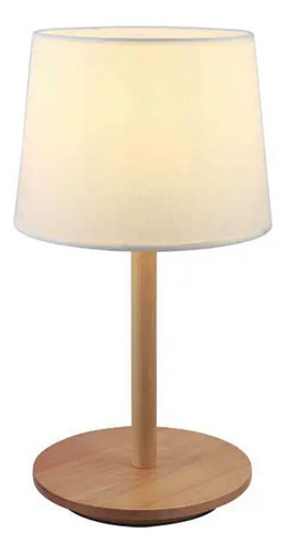 Portátil De Mesa En Madera Y Pant. Tela Natural E27