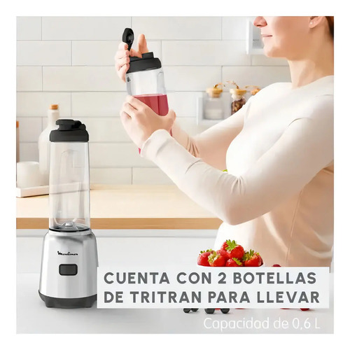 Minilicuadora Moulinex 0,6lt 2 Botellas - Imagen 5