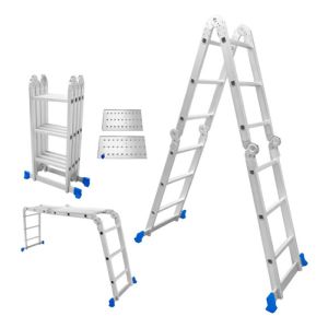 Escalera Andamio 12 Escalones Aluminio Con Plataforma Wadfow