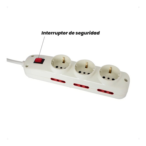 Alargue Zapatilla 3 Schuko + 6 Modular 3 Mts Conatel Kirkor - Imagen 3