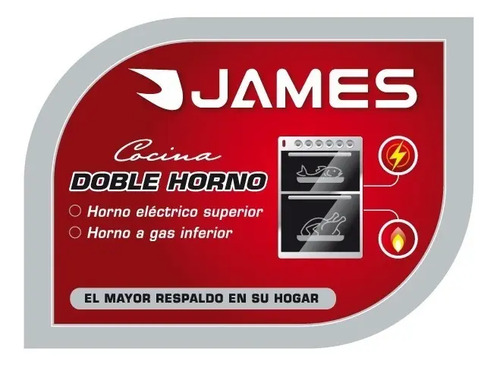 Cocina Doble Horno James C900 Combinada Inox 3+1 Color Acero Inoxidable - Imagen 2