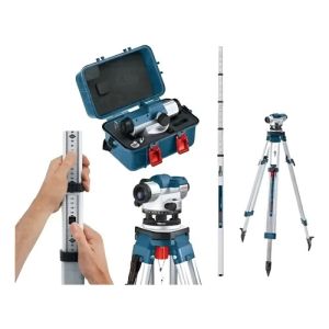 Combo Nivel Óptico Bosch Gol26d 100mts + Regla 5mt + Tripode