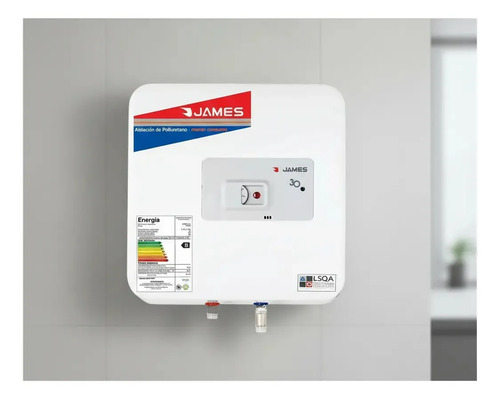 Termotanque Eléctrico James Prisma Acero 30 Litros Blanco - Imagen 2