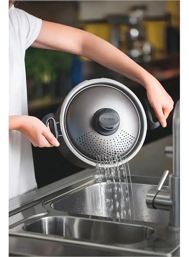 Olla Pastas Cacerola Teflon Tramontina Tapa 24 Cm 7,3 Lts - Imagen 5