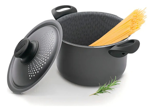 Olla Pastas Cacerola Teflon Tramontina Tapa 24 Cm 7,3 Lts